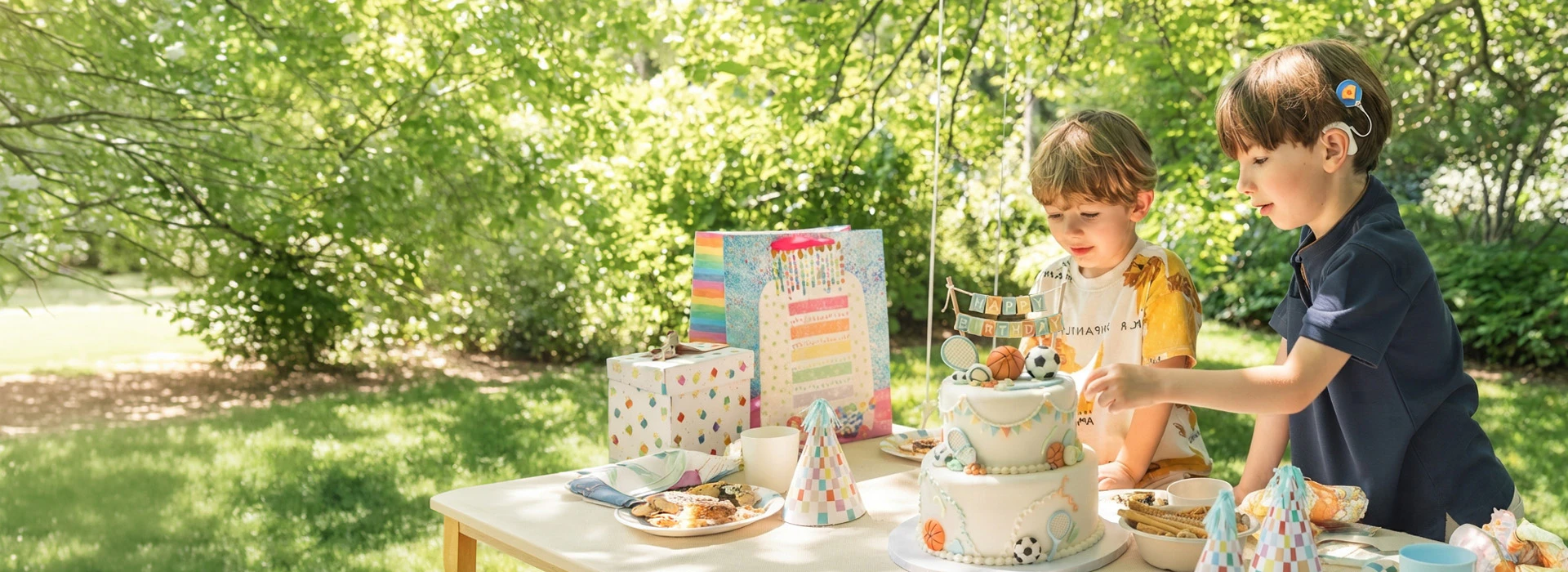 two kids at a birthday party