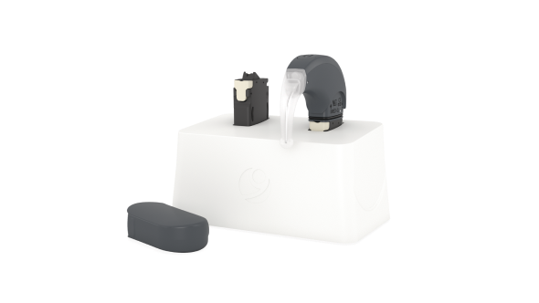 SONNET 3 med ladbart mikrobatteri Pro, ladbart standardbatteri Pro og ladeenhet Pro.